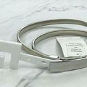 The Bar Silver Tone Coil Stretch Buckle Cinch Belt Size Medium M Photo 0