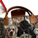 Signare Tapestry Foldable Tote Shopping Bag Snap Button Labrador Dogs NWT Photo 1