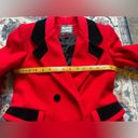 Vintage 1970s Rothschild Women’s Wool Long Coat, Size 8 Red and Black Photo 3