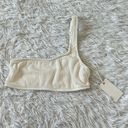 Good American  CRINKLE HOT SHOULDER BIKINI TOP IVORY SIZE 3/4 Photo 2