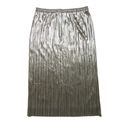 Maeve NWT Anthropologie  Nikola Midi in Silver Metallic Pleated Skirt 12 Photo 3