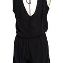 cupio New  Neon Embroidered Tie Back Romper V-Neck Sleeveless Black Multi Photo 1