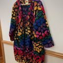 Farm Rio EUC  RARE Rainbow Leopard Fleece Duster oversized Size XS Retails $245 Photo 7