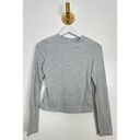 SKIMS  Stretch Cotton Jersey Long Sleeve T-Shirt Light Heather Grey Size Medium Photo 4