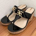 Sam Edelman  Yardlie Black Patent Cork Wedge Platform Sandals Size 6.5 Photo 0