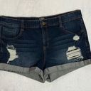 New York & Co. NY&Co Soho SIZE 10 Medium Wash Distressed Rolled Cuff Jean Denim Shorts Photo 10