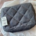 Neiman Marcus  Blue Gray Diamond Quilted Fabric Crossbody Bag Purse Photo 7