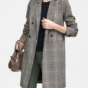 Banana Republic  Glenplaid Long Car Coat Black White Plaid Checks Double Breasted Photo 0