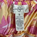 Jessica Simpson Yellow Ruffle Trim Pink Floral Print Maxi Dress Photo 8