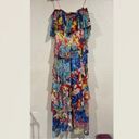 Badgley Mischka  Multi Floral High Low Flowy Tiered Maxi Dress Photo 5