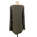 CP Shades  Olive Green Floral Embroidered Long Sleeve Top Size Medium Photo 5