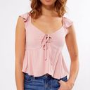 PacSun LA Hearts Keyhole Linen Babydoll Top Photo 0