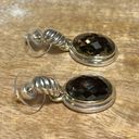 David Yurman  Sterling Silver & 18K Gold Oval Smokey Quartz Drop Dangle Earrings Photo 5