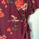 Xhilaration Maroon Wine Fall Autumn Floral Wrap Dress Sz M Photo 3