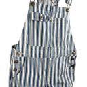 American Eagle  High Waisted Tomboy Shortall Bibs Blue & White Stripes Size Small Photo 5