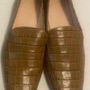 J.Crew  Crocodile Texture Loafers Brown Slip On Flats Vegan Faux Leather Size 7.5 Photo 0