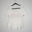 Savanna Jane New  White Floral Embroidered Peplum Top Size Small Photo 6