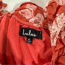 Lulus  Sweetest Retreat Coral Pink Floral Print Off The Shoulder Dress Size XL Photo 5