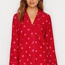 Kate Spade  Polka Dot Pajama Shirt Lounge Shirt Red Long Sleeve Women's Size‎ S Photo 0