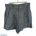 Artisan NY  100% Linen High Rise Rib Cage Pleated Gray Shorts Women’s Size 12 Photo 0