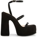 Steve Madden New  Erica Platform Shoes High Heels Sandals Black Patent Straps  9 Photo 0