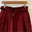 Vince  Womens Belted Pleated Tailored Shorts In Redwood Size 4 Photo 6