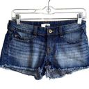 Abound  Juniors Denim Shorts Raw Hem Mini Size 3 Photo 0