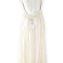 L'Academie  Acton Maxi Dress, Open Back Tie Neck, Ivory Satin Size S, New w/Tag Photo 9