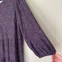 J.Jill  Long Sleeve Prairie Purple Paisley Midi Dress Viscose ~ Women’s Size L Photo 2