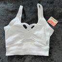 Free People Movement Good Karma Scoop Neck Bra in White Photo 9