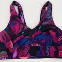 All In Motion  Sports Bra Sz M Purple Pink Blue Abstract Print Photo 0