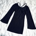 Blue Life Black Fit and Flare Dress with Backless Knotted Back Detail Photo 7