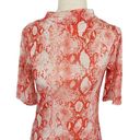 Mango MNG Suit  Top Orange Reptile Print Mock Neck Short Sleeve Women's XS, JL23 Photo 1