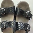 Dansko  Women's Sophie Python Black Leather Casual Heeled Sandal Photo 4