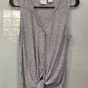 Rachel Zoe  Women's Stripped Tie Crop Button Down Sleeveless Tank Top Sz M Photo 0