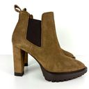 ALLSAINTS NEW  Harper Lug Sole Heeled Suede Ankle Boots Tan Size 9 Photo 1