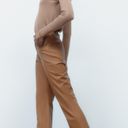 ZARA Faux Leather Mini Flare Pants Photo 6