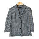 Talbots  Gingham Lightweight Cotton Blazer Black White Size 6 Photo 5