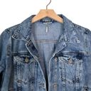 Free People  Womens Small Cropped Denim Jean Jacket Photo 2