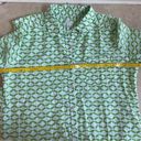 Caslon  Green Geometric Button Up Roll Tab Sleeve Women L Linen Blend Collared Photo 9