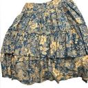 Ralph Lauren Lauren  vintage blue and beige 
Floral Tiered Skirt size 12 Photo 0