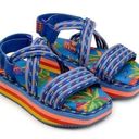 Farm Rio  Macaw Blue Strappy Platform Sandals Women's 8 NEW Photo 0