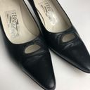 Salvatore Ferragamo  Black Leather Kitten Heel Vintage Photo 5