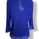 Cache  Womens Top Size XL Blue Lace Sheer Blueberry NEW Photo 1