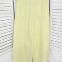 Loft  Fluid Linen Blend Striped Wide Leg Crop Pants Yellow White Small Lined Photo 8