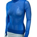 Lululemon  Womens Size 2 Sheer Thrill Mock Neck Long Sleeve Wild Bluebell Stretch Photo 2