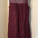 Xhilaration  Maroon Floral Lace Sleeveless Dress Medium Photo 1