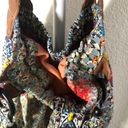 Chateau Boho hobo patchwork colorful multicolor print patterned sac bag with elastic stretchy opening shoulder tote bag purse Photo 5