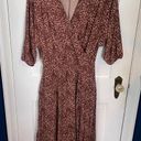 Garnet Hill  Brown Stretch Tencel Jersey V Neck Crossover Faux Wrap Dress Sz S Photo 0