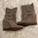 Arturo Chiang  Leather Boots size 9 excellent condition wedge heel 4” color gray Photo 15